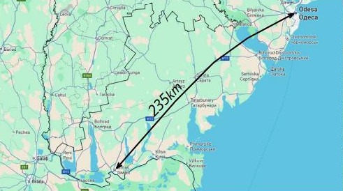 Відстань від Одеси до Ізмаїла Відстань від Одеси до Ізмаїла. Фото: Суспільне
