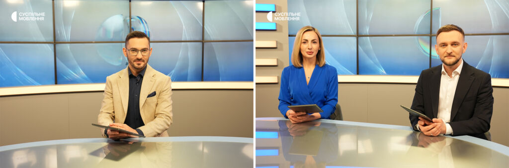 Роман Сов'як, Олеся Добоні та Олександр Бодня Ведучі проєкту «Суспільне Студія» Роман Сов'як, Олеся Добоні та Олександр Бодня